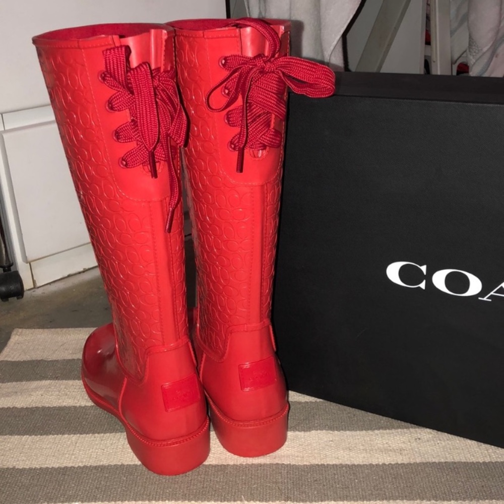 Coach Red Rain Boots 🍒🍒🍒